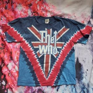 Y2K The Who Liquid Blue Band Tie-dyed T-shirt
